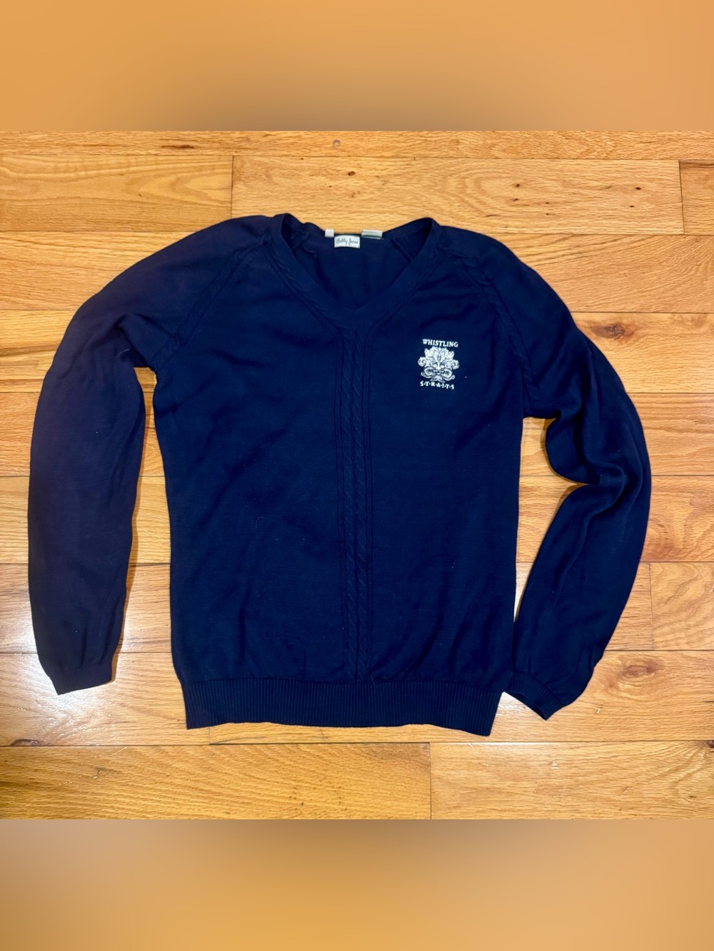 Bobby Jones Golf Navy V-Neck Cable Knit Sweater - Men